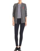 Comme Des Garcons Play Red-Heart-Emblem Cardigan - Lyst
