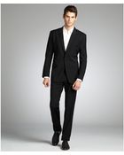 Dolce & Gabbana Black Tick Pattern Wool Two-Button 'Martini' Suit With Flat Front Pants - Lyst