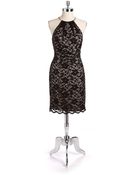 Eliza J Halter Lace Sheath Dress - Lyst