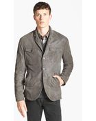 John Varvatos Military Leather Jacket - Lyst