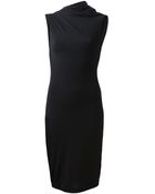 T By Alexander Wang Fitted Cowl Neck Dress - Lyst