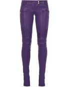 Balmain Skinny Leather Biker Trousers - Lyst