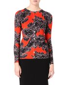 Jonathan Saunders Laceprint Silk and Cashmere Cardigan - Lyst