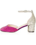 Topshop Juniper Glitter Mid Heels - Lyst