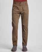 Billy Reid Fivepocket Cotton Pants Olive - Lyst