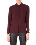 Theory Driya Sidezip Silk Shirt - Lyst
