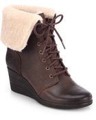Ugg Zea Suede Lace-Up Wedge Ankle Boots - Lyst