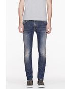 Nudie Jeans Blue and Brown Organic Thin Finn Jeans - Lyst