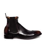 Alberto Fasciani Wingtip Leather Chelsea Boots - Lyst