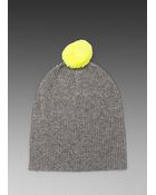 Autumn Cashmere 2 Tone Bag Hat with Pom Pom in Gray - Lyst