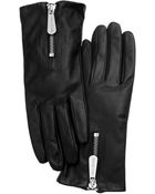 Michael Kors Michael Leather With Zipper Gloves - Lyst