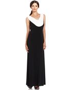 Calvin Klein Sleeveless Sequin Cowlneck Gown - Lyst