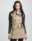 W118 By Walter Baker Motosleeve Combo Trench Coat - Lyst