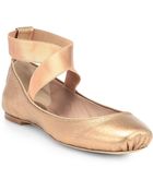 Chloé Metallic Leather Ballet Flats - Lyst