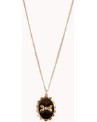 Forever 21 Cameo Bow Necklace - Lyst