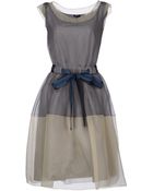 Jil Sander Navy Kneelength Dress - Lyst