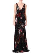 Roberto Cavalli Pleated Silkchiffon Gown - Lyst