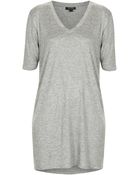 Topshop V-Neck Tunic Tee - Lyst