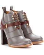 Chloé Bernie Leather Ankle Boots - Lyst