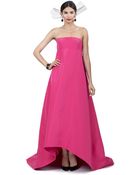 Oscar de la Renta Strapless High Low Gown - Lyst