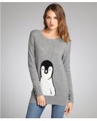 C3 Collection Grey Penguin Intarsia Cashmere Sweater - Lyst