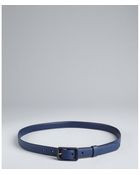 Prada Blue Saffiano Leather Skinny Belt - Lyst