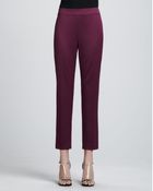 St. John Emma Venetian Wool Cropped Pants Chambord - Lyst