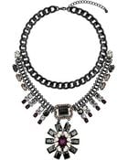 Topshop Flower Drop Necklace - Lyst