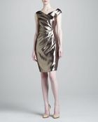 J. Mendel Drapedwaist Metallic Dress - Lyst