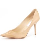Jimmy Choo Agnes Pointedtoe Patent Pump Nude - Lyst