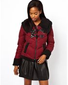 Katie Judith Padded Jacket With Shearling Collar - Lyst