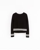 Zara Striped Hem Sweater - Lyst