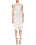 Escada Sleeveless Sheer Knit Lace Dress - Lyst