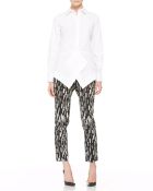 Lela Rose Asymmetric Peaked-Peplum Blouse - Lyst