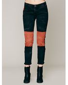 Free People Patched Twill Herringbone Pant - Lyst