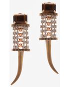 Iosselliani Brass Rhinestone Clip On Earrings - Lyst