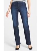 Nydj Marilyn Stitched Pocket Stretch Straight Leg Jeans - Lyst