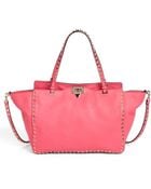 Valentino Rockstud Medium Double Handle Leather Tote - Lyst