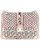 Valentino Lock Small Embellished Leather Shoulder Bag - Lyst