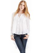 Free People Pintucked Pleat Extreme Hi-Lo Hem Blouse - Lyst