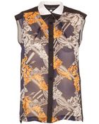 Ostwald Helgason Silk Chiffon Printed Blouse - Lyst