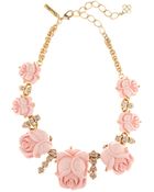 Oscar de la Renta Resin Rose Necklace - Lyst