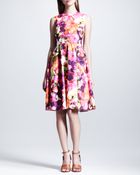 Valentino Floral-Print Poplin Dress - Lyst