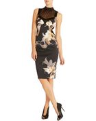 Karen Millen Shattered Flower Print Dress - Lyst