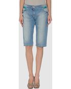 Mugler Denim Bermudas - Lyst