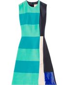 Roksanda Ilincic Bronti Paneled Cotton-Blend Dupion Dress - Lyst
