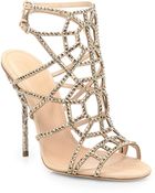 Sergio Rossi Crystal Suede Puzzle Sandals - Lyst