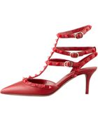 Valentino Rockstud Leather Slingback - Lyst