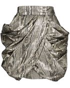 Balmain Lamé Draped Silk Skirt - Lyst