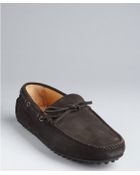 Car Shoe Dark Charcoal Suede Boat Stitched Driving Shoes - Lyst